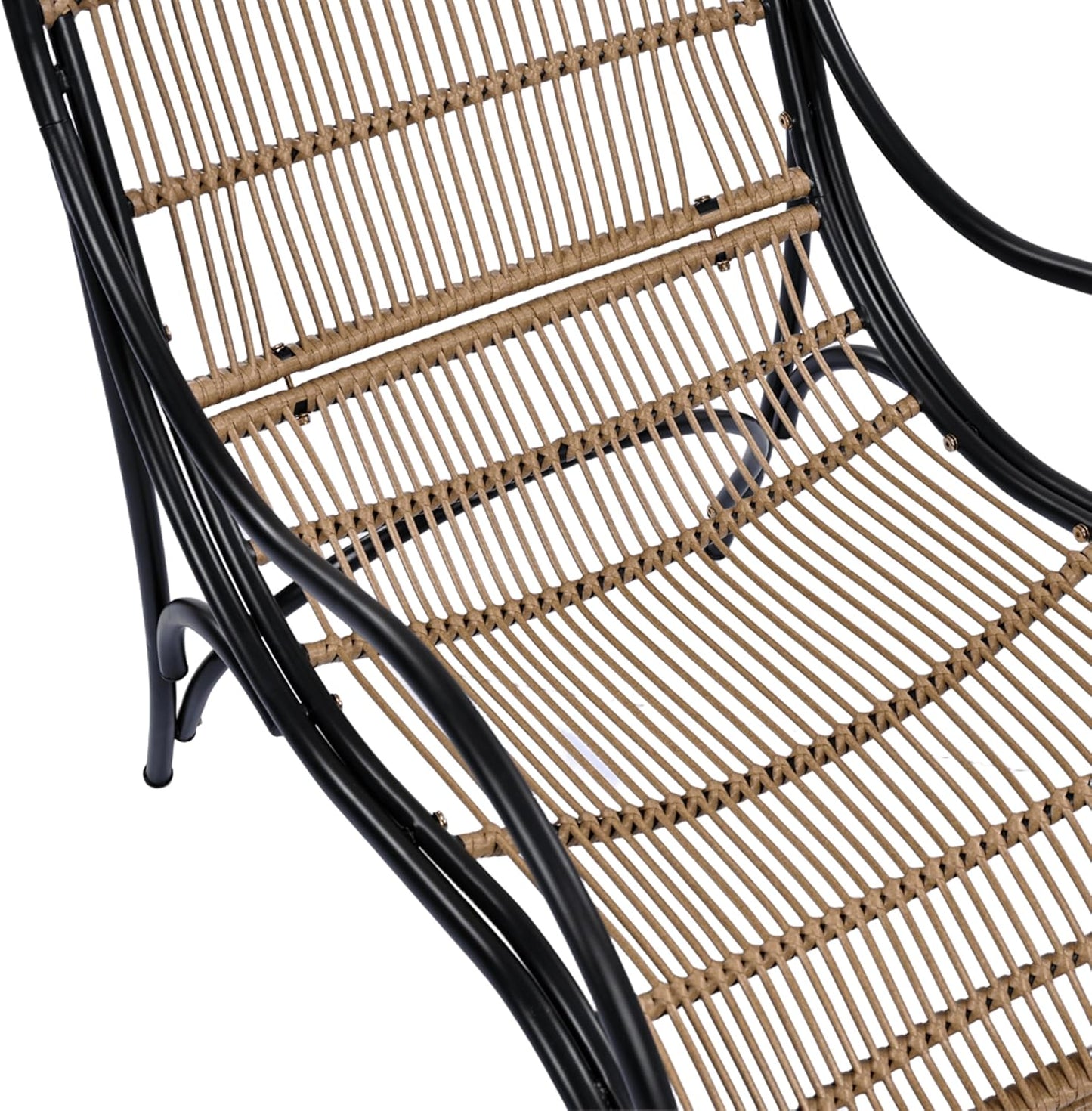 🏖️☀️🌿 3-Piece Wicker Patio Set – Lounge Chair + Ottoman + Table for Garden & Balcony