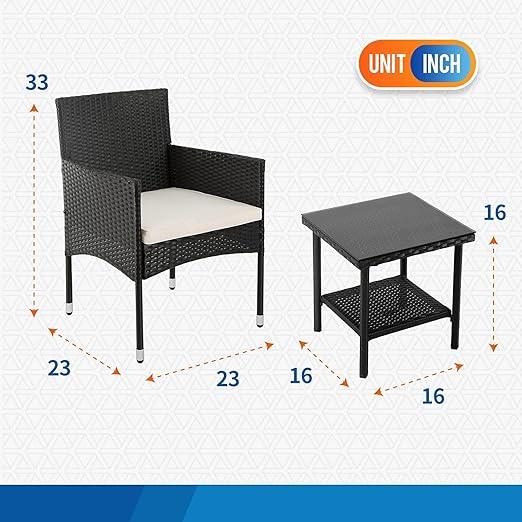 🏡🍃☕ 4-Piece Outdoor Rattan Set – Patio Sofa + 2 Chairs + Glass Table for Garden & Porch
