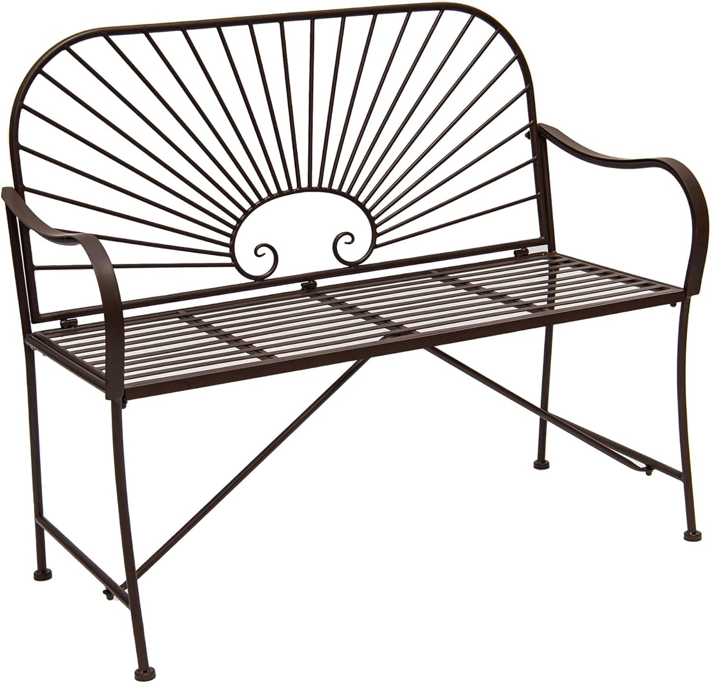 🌟🍃💫 Sunbeam Dual Rocker – Wrought Iron Gliding Bench for 2, Outdoor Patio Furniture