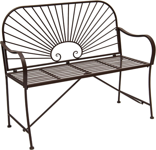 🌟🍃💫 Sunbeam Dual Rocker – Wrought Iron Gliding Bench for 2, Outdoor Patio Furniture