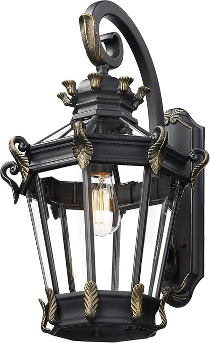 🏡🌿💡 24.4" Large Wall Lantern – Outdoor Farmhouse Porch Light w Clear Glass