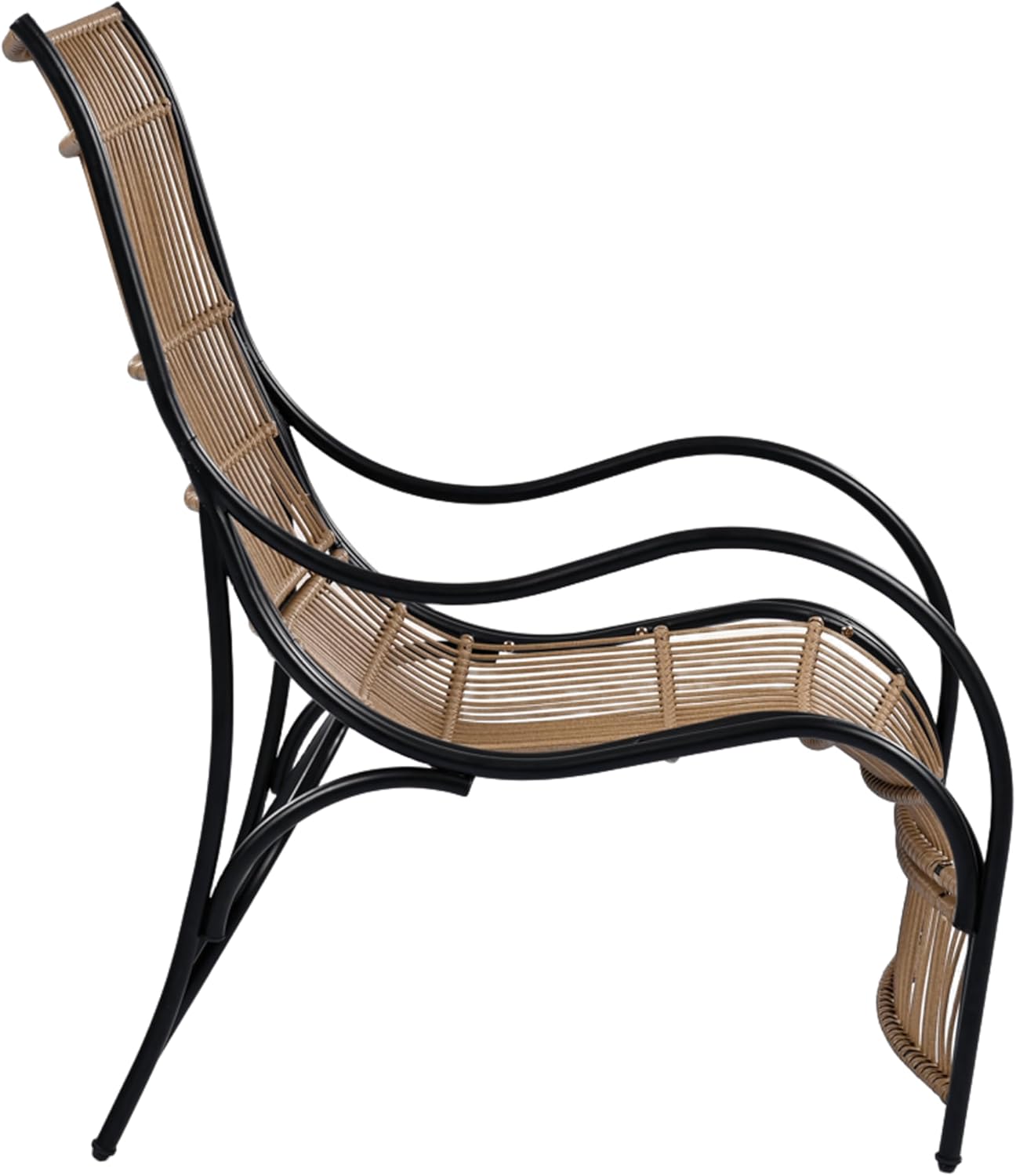 🏖️☀️🌿 3-Piece Wicker Patio Set – Lounge Chair + Ottoman + Table for Garden & Balcony