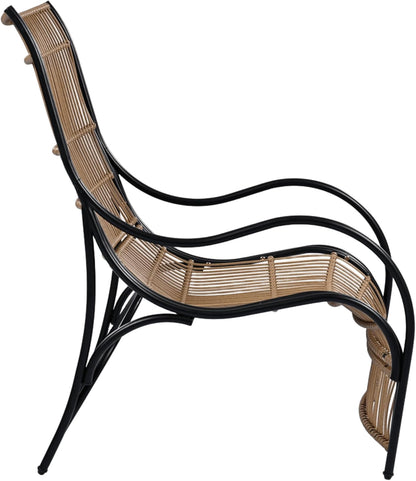 🏖️☀️🌿 3-Piece Wicker Patio Set – Lounge Chair + Ottoman + Table for Garden & Balcony