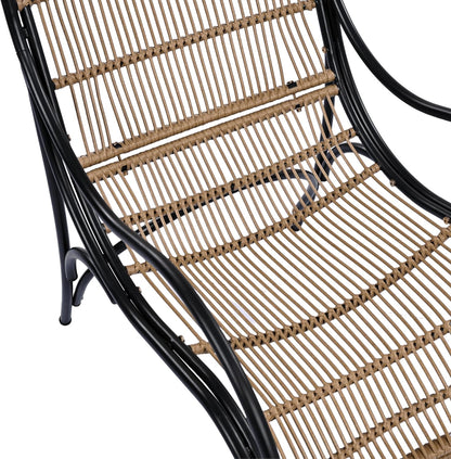 🏖️☀️🌿 3-Piece Wicker Patio Set – Lounge Chair + Ottoman + Table for Garden & Balcony